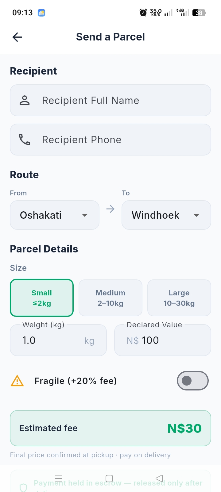 Send a parcel  and track it 📦